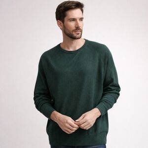 Moda International crewneck deep  green‎ sweater L